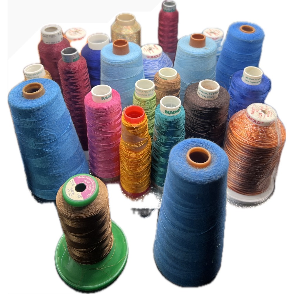 Bulk Sewing Embroidery Thread Lot Madeira Isacord Gunold Rayon Polyester Spools